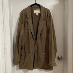 Orvis leather blazer safari coat
